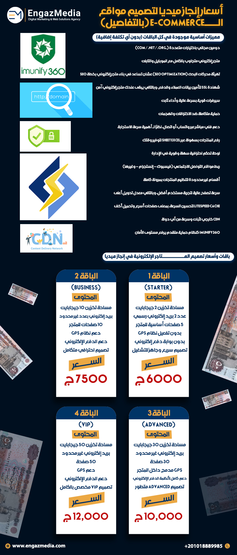  أسعار إنجاز ميديا لتصميم مواقع الـE-commerce (بالتفاصيل)