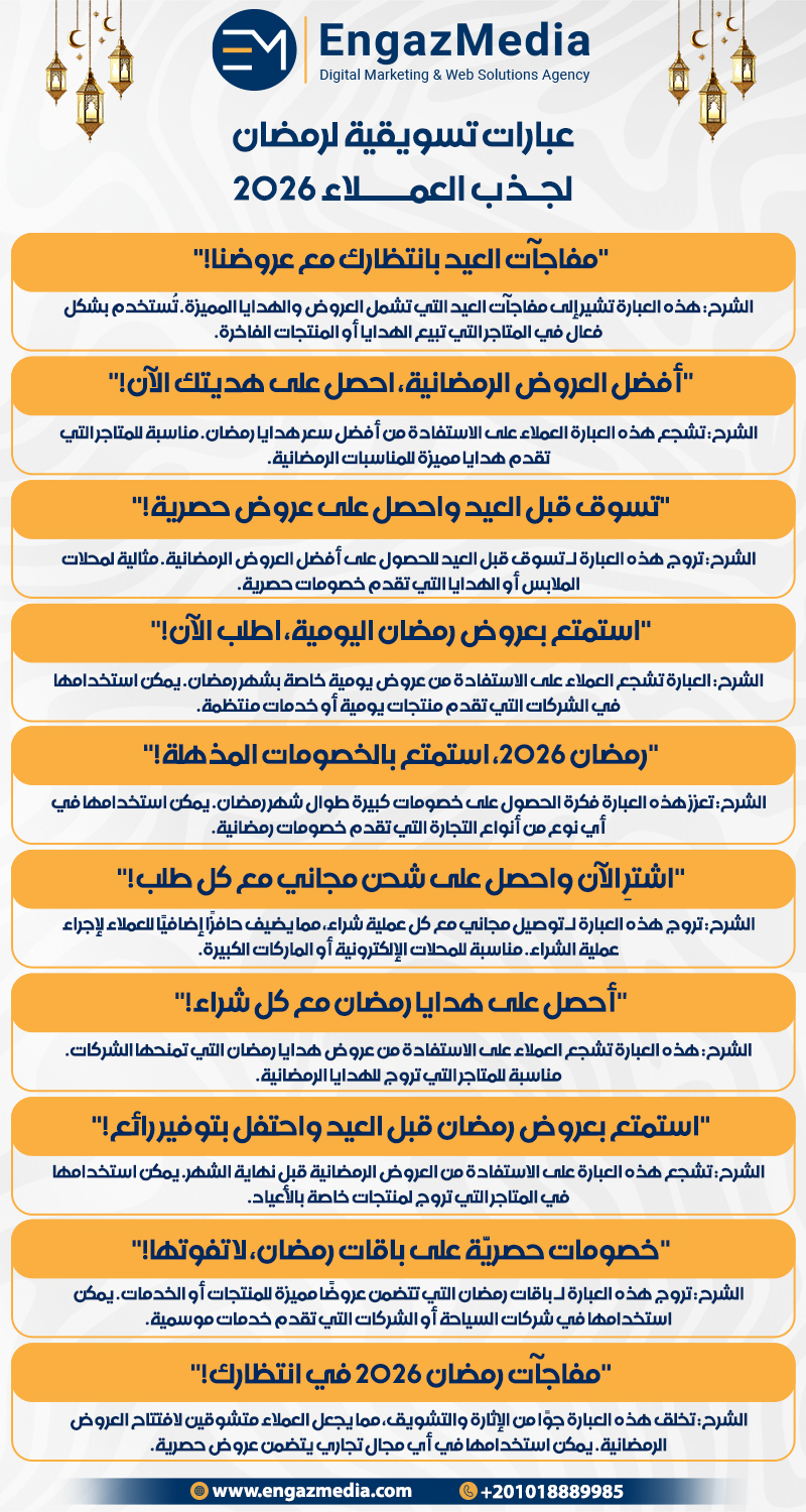 عبارات تسويقية لرمضان لجذب العملاء 2026