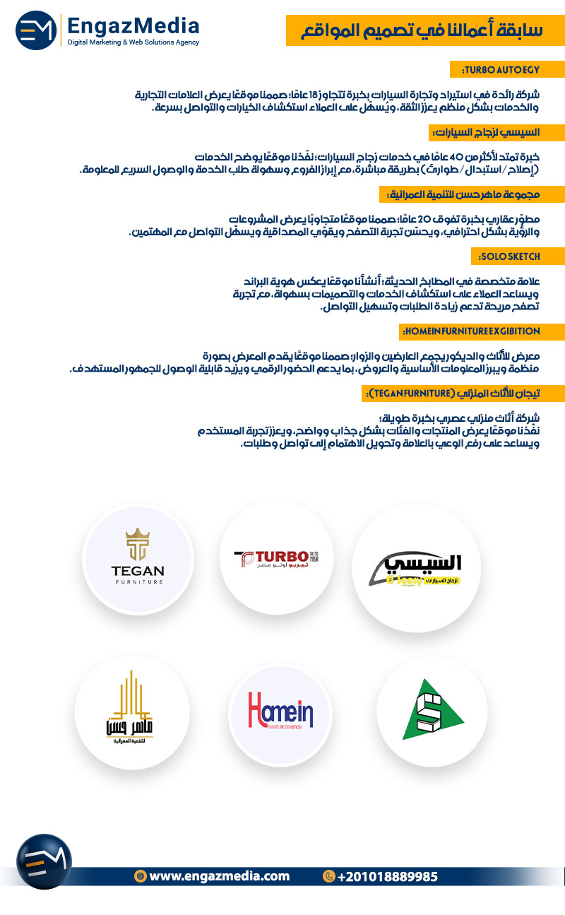 سابقة أعمالنا في تصميم المواقع
