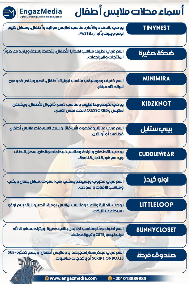 أسماء محلات ملابس أطفال