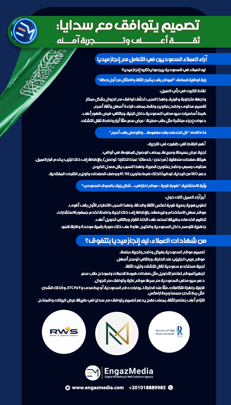تصميم يتوافق مع سدايا: ثقة أعلى وتجربة آمنه