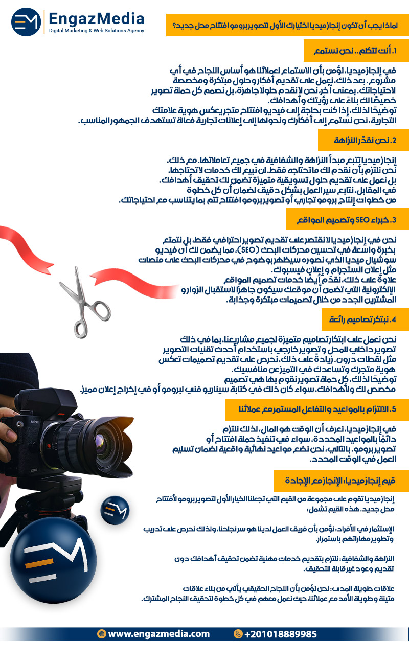 لماذا يجب أن تكون إنجاز ميديا اختيارك الأول لتصوير برومو افتتاح محل جديد؟