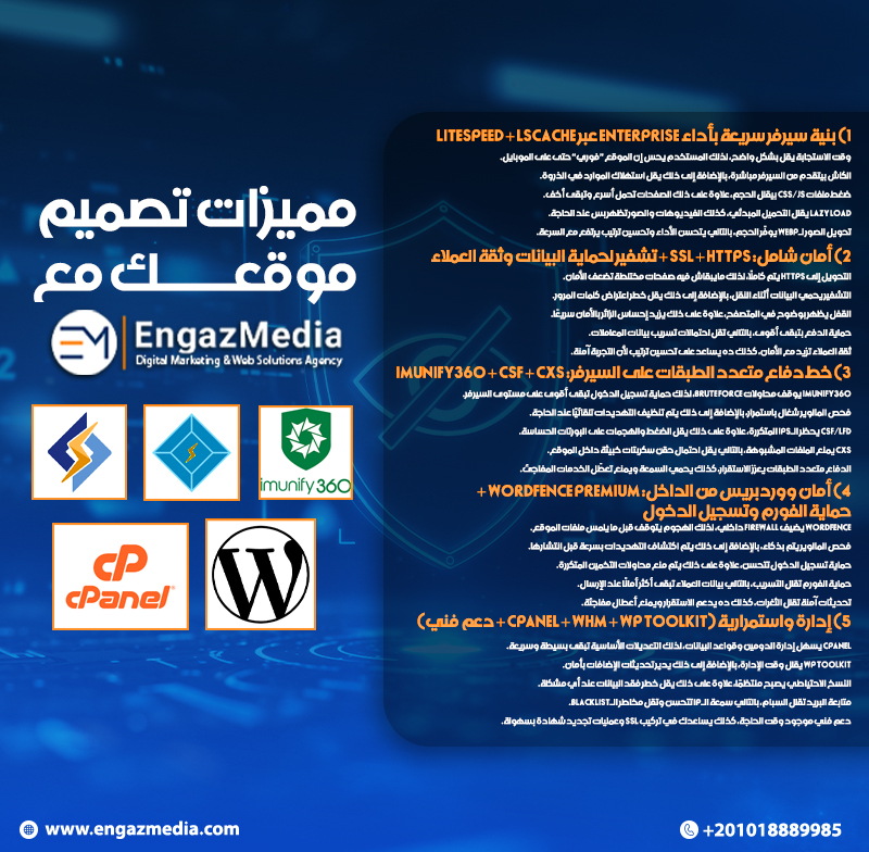 مميزات تصميم موقعك مع إنجاز ميديا