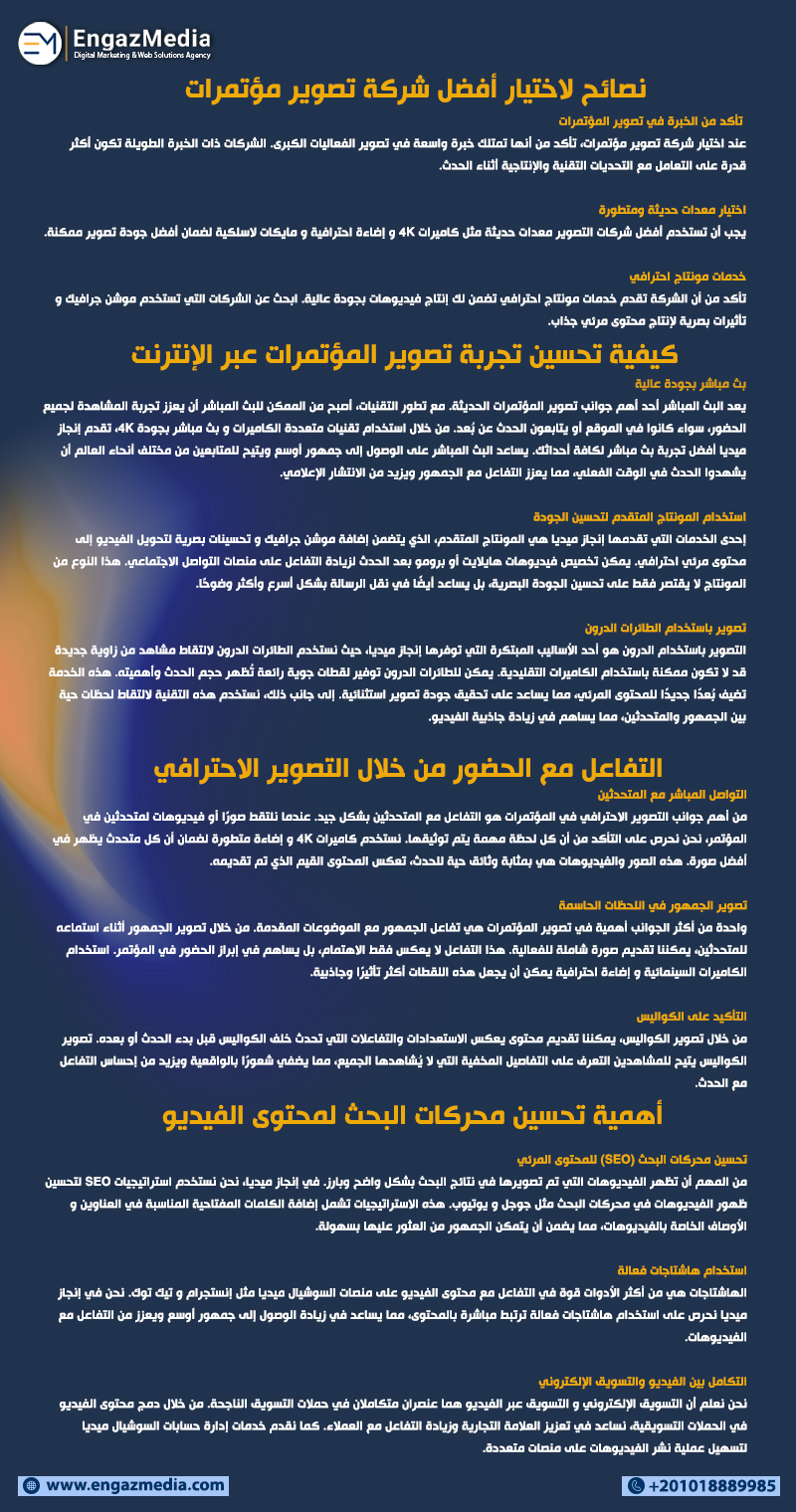نصائح لاختيار أفضل شركة تصوير مؤتمرات