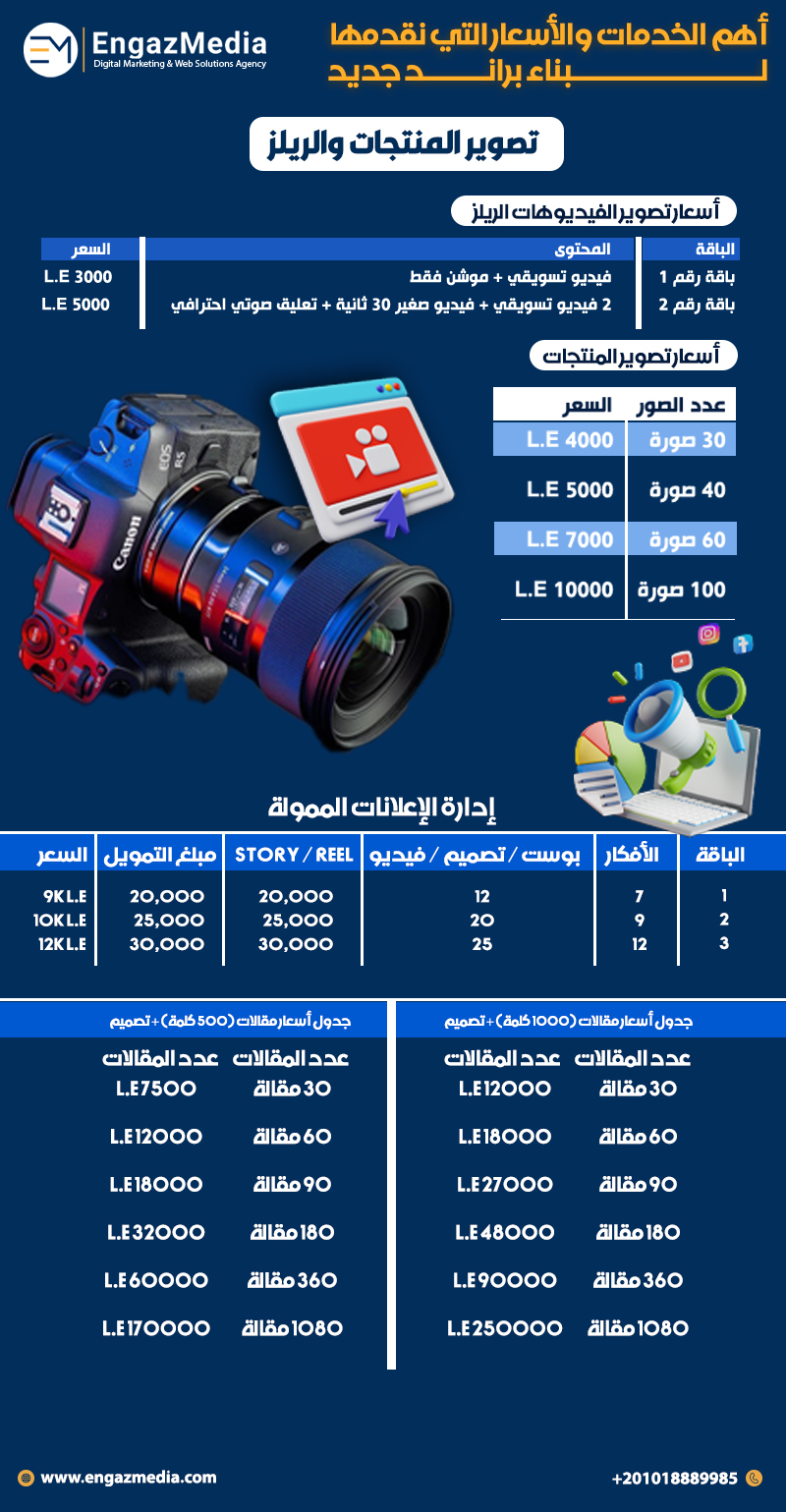 أهم الخدمات والأسعار التي نقدمها لبناء براند جديد