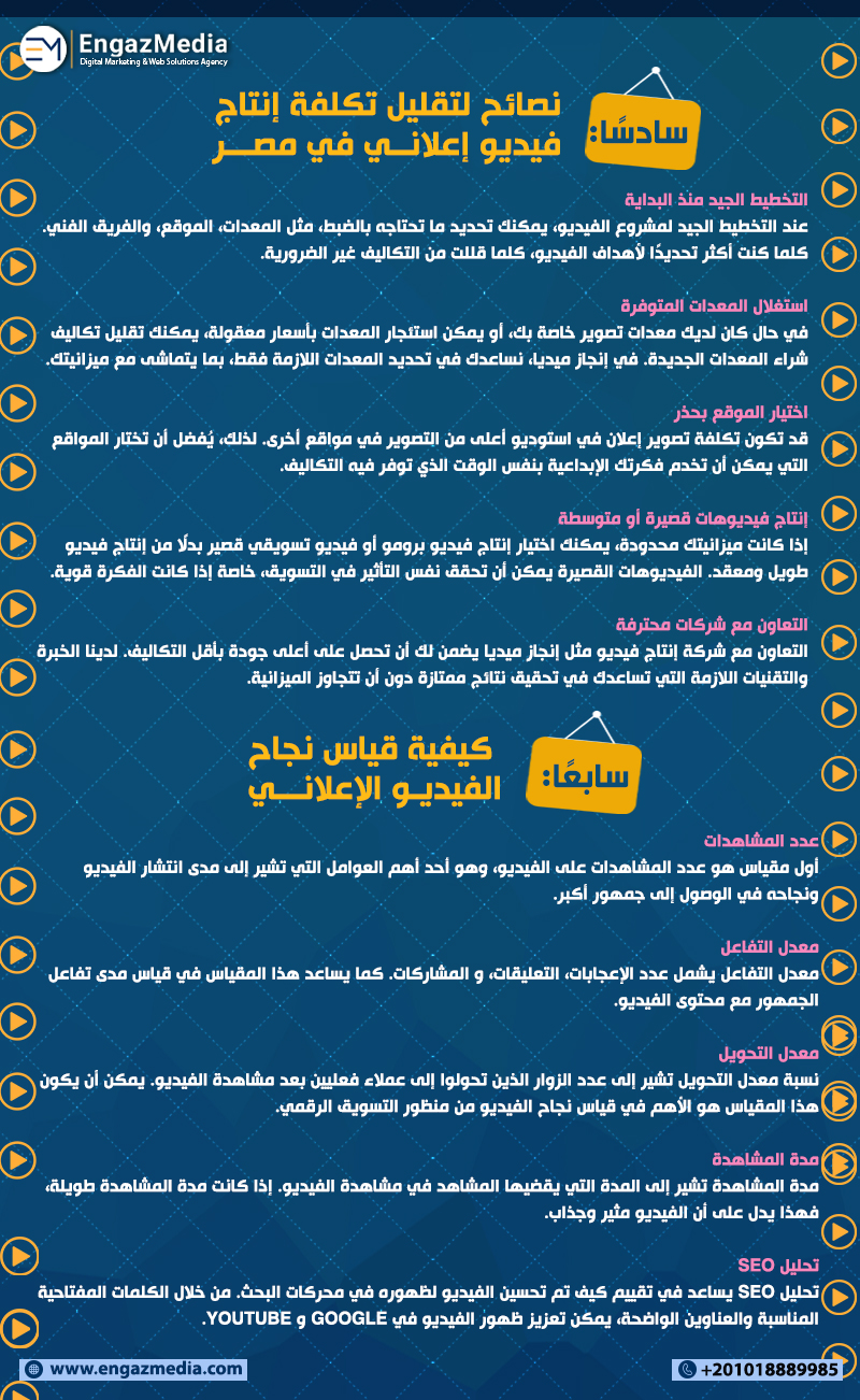 سادسًا: نصائح لتقليل تكلفة إنتاج فيديو إعلاني في مصر