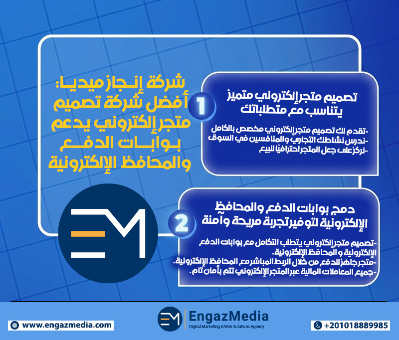 شركة إنجاز ميديا: أفضل شركة تصميم متجر إلكتروني يدعم بوابات الدفع والمحافظ الإلكترونية