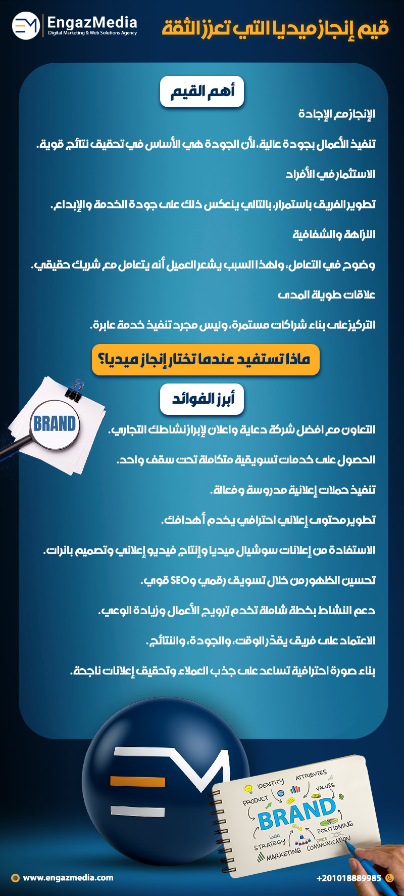 قيم إنجاز ميديا التي تعزز الثقة