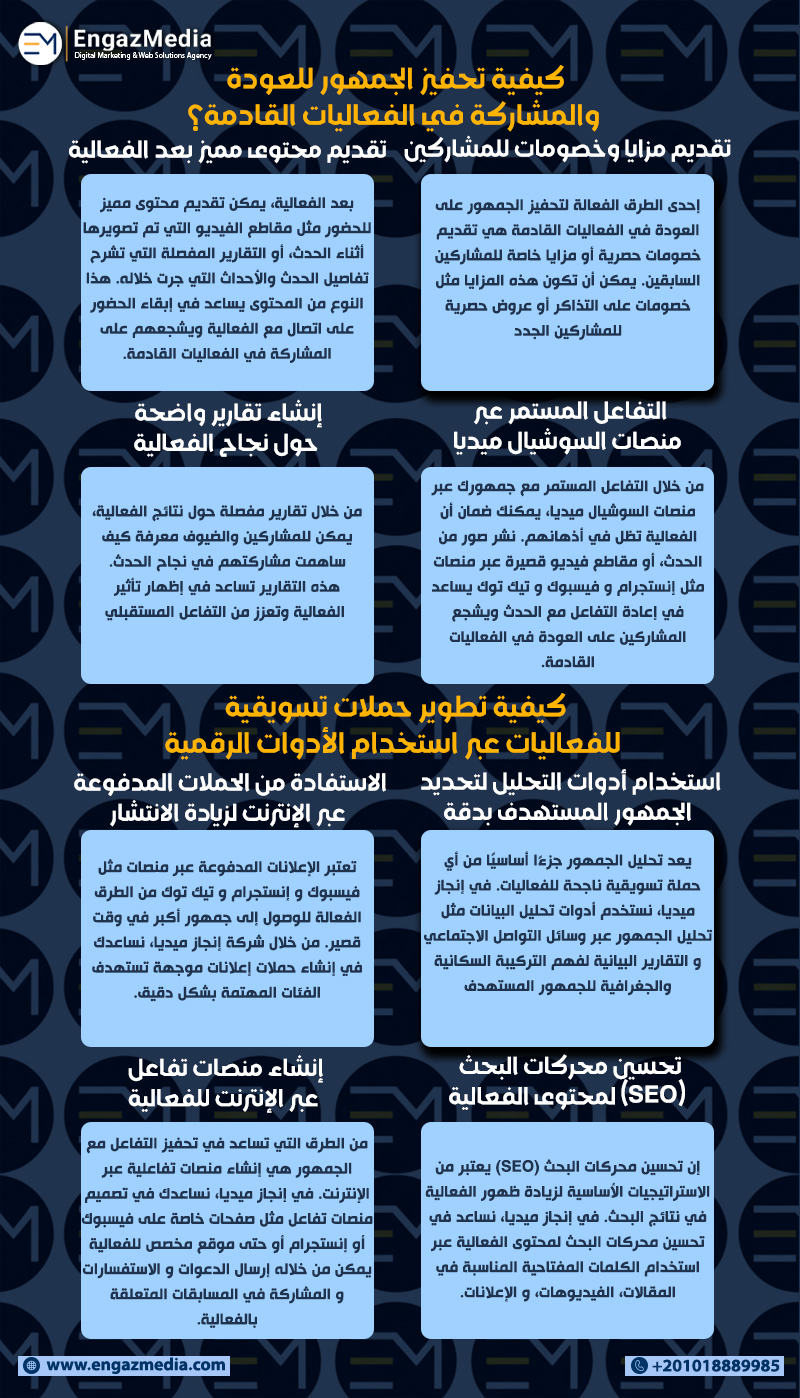 خدمات أخرى لتعزيز تسويق الفعاليات