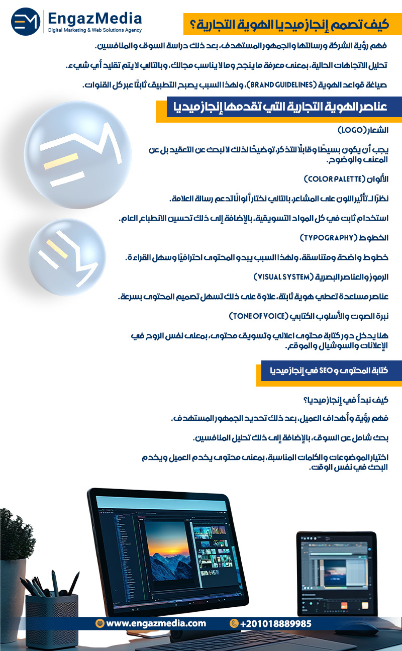 كيف تصمم إنجاز ميديا الهوية التجارية؟