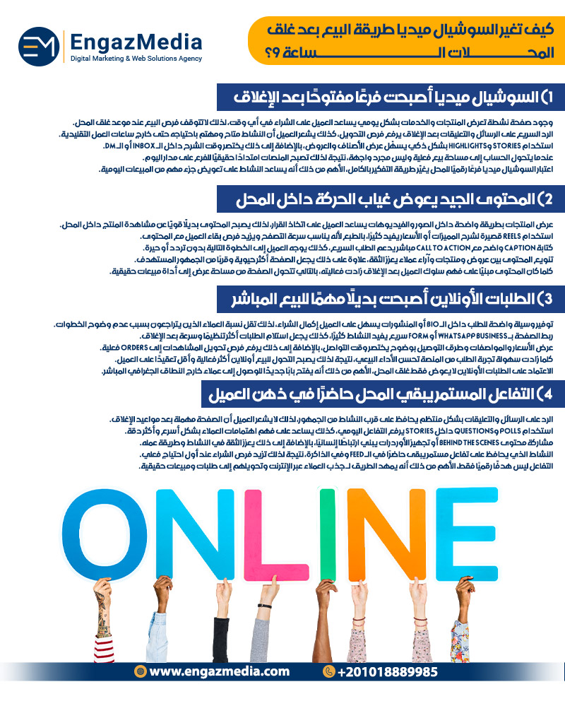 كيف تغير السوشيال ميديا طريقة البيع بعد غلق المحلات الساعة 9؟