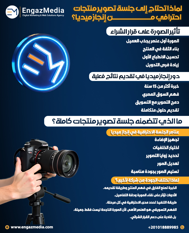 لماذا تحتاج إلى جلسة تصوير منتجات احترافي من إنجاز ميديا؟