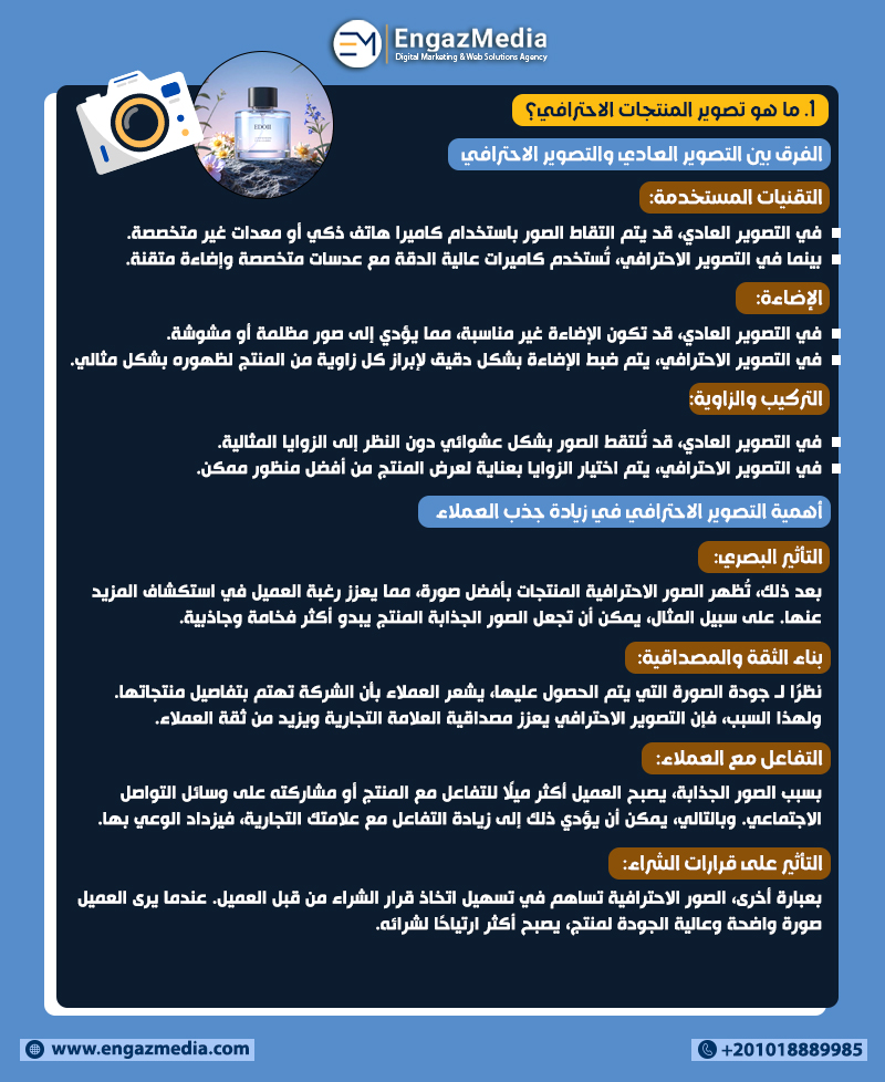 1. ما هو تصوير المنتجات الاحترافي؟ 

