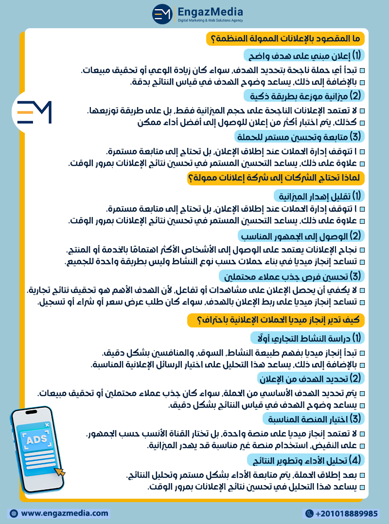 ما المقصود بالإعلانات الممولة المنظمة؟
