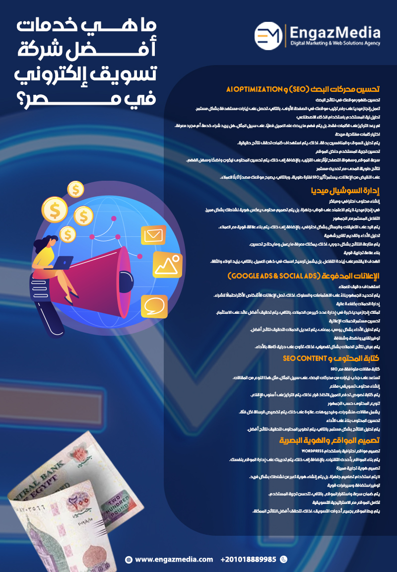 ما هي خدمات أفضل شركة تسويق إلكتروني في مصر؟