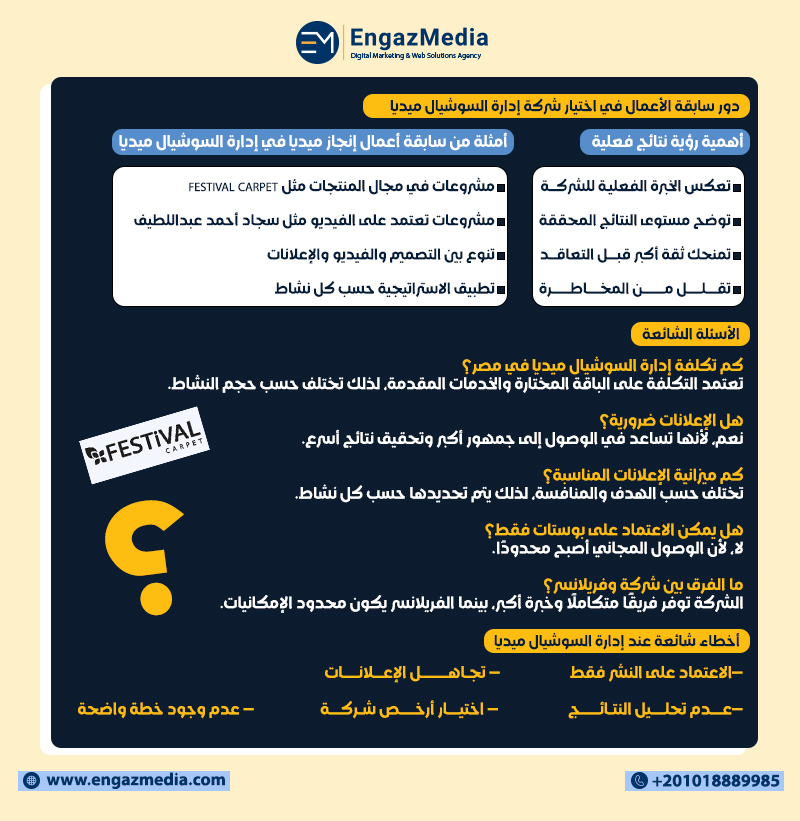 دور سابقة الأعمال في اختيار شركة إدارة السوشيال ميديا