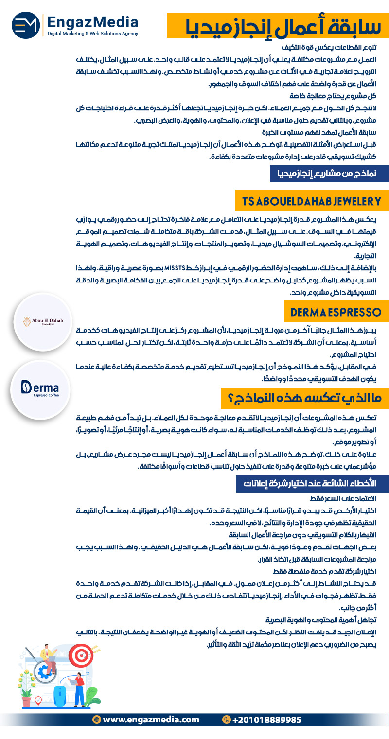 سابقة أعمال إنجاز ميديا