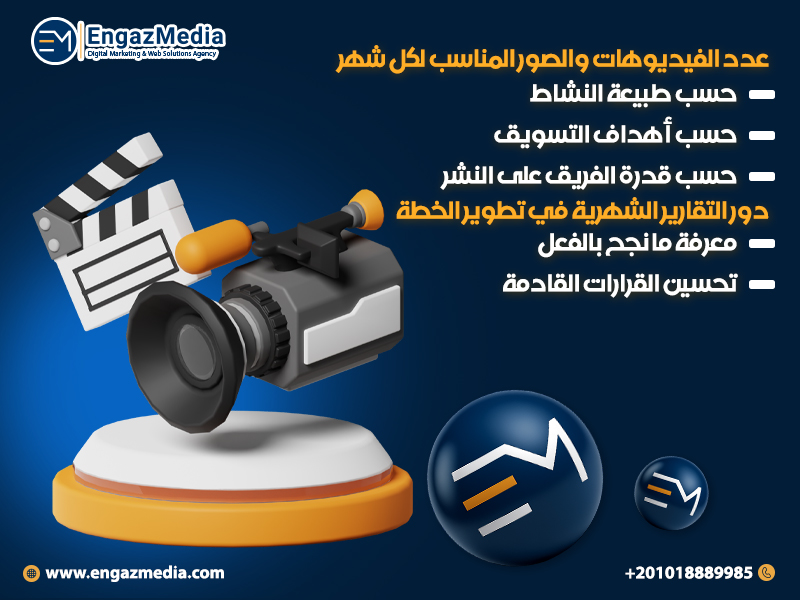 عدد الفيديوهات والصور المناسب لكل شهر