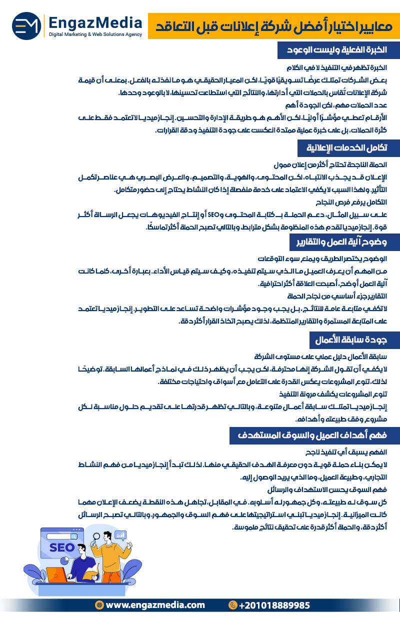 معايير اختيار أفضل شركة إعلانات قبل التعاقد