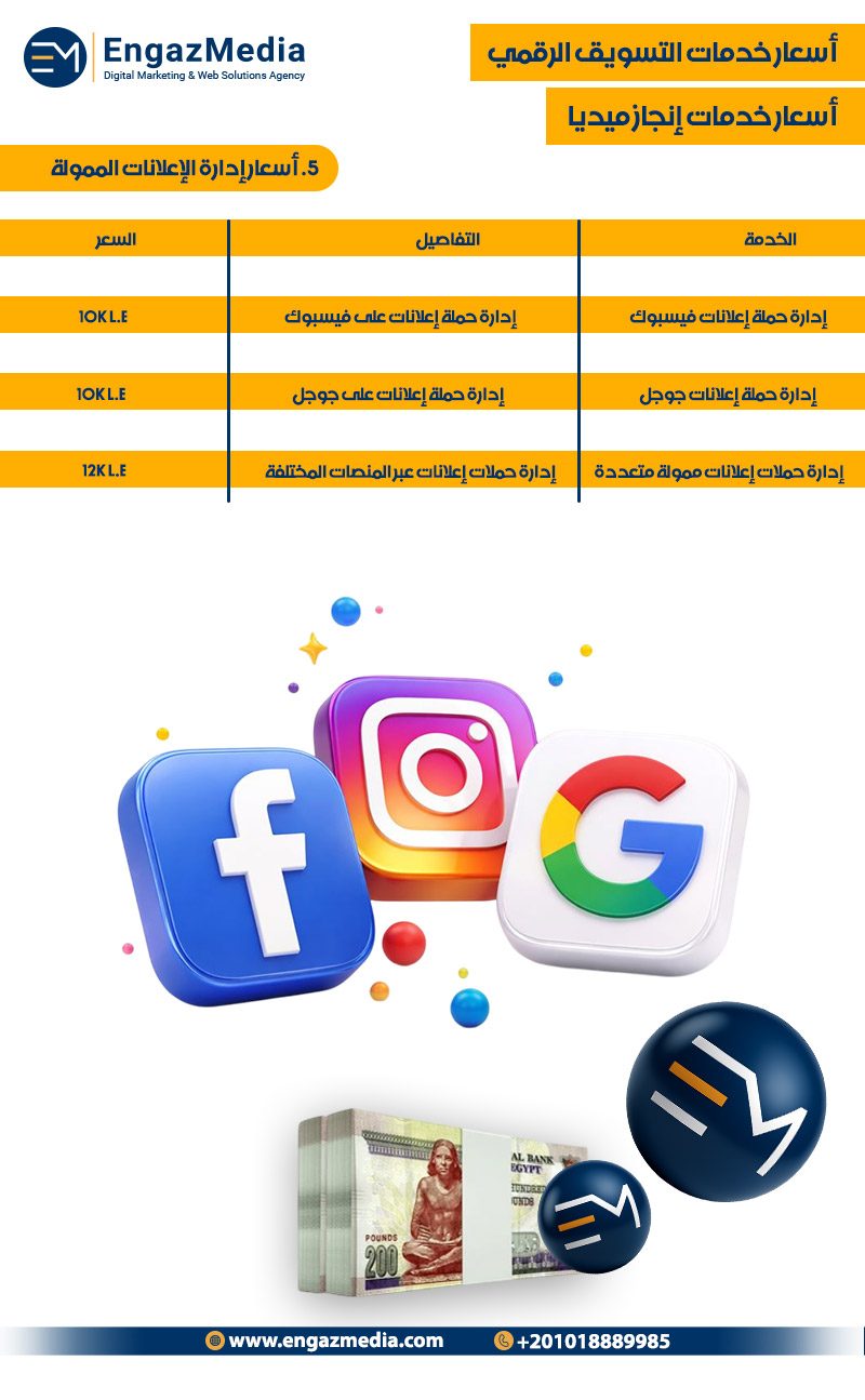 5. أسعار إدارة الإعلانات الممولة