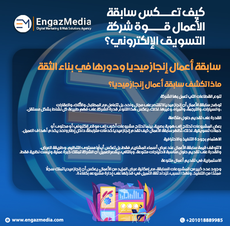 كيف تعكس سابقة الأعمال قوة شركة التسويق الإلكتروني؟