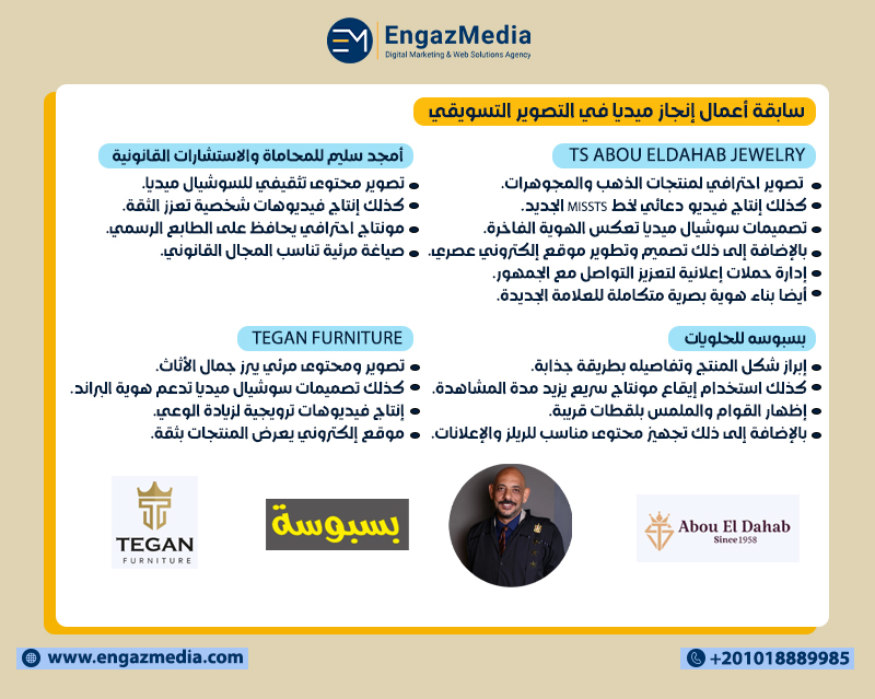 سابقة أعمال إنجاز ميديا في التصوير التسويقي