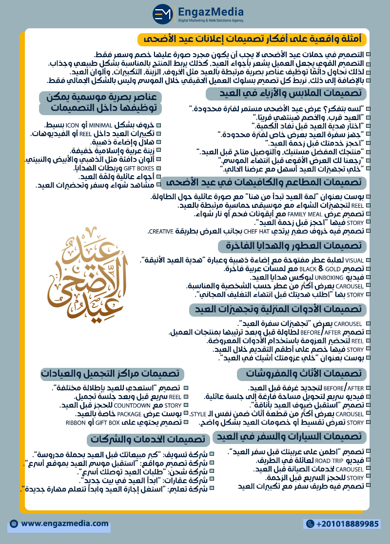 أمثلة واقعية على أفكار تصميمات إعلانات عيد الأضحى