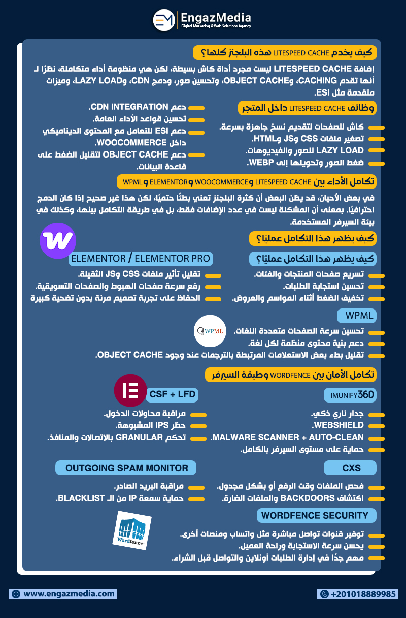  كيف يخدم LiteSpeed Cache هذه البلجنز كلها؟