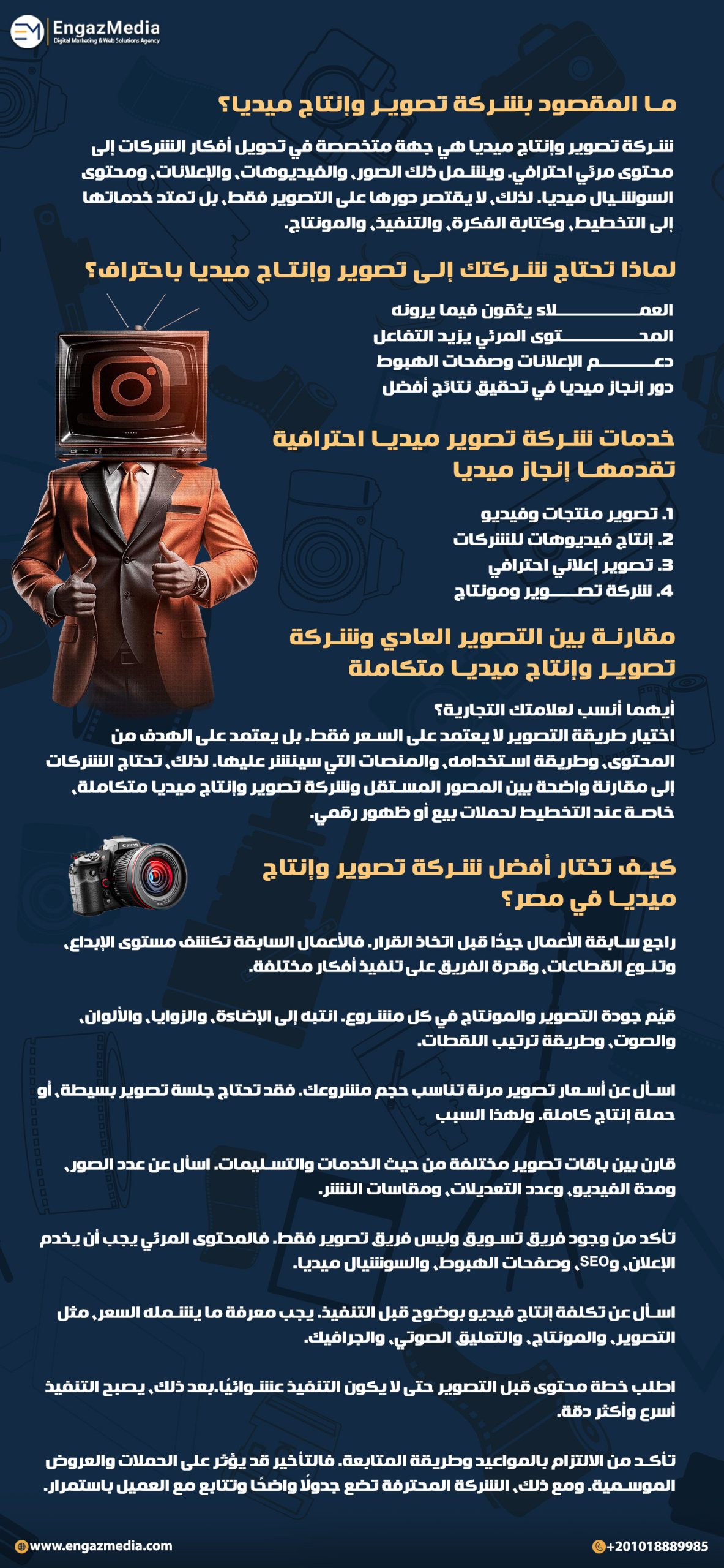ما المقصود بشركة تصوير وإنتاج ميديا؟