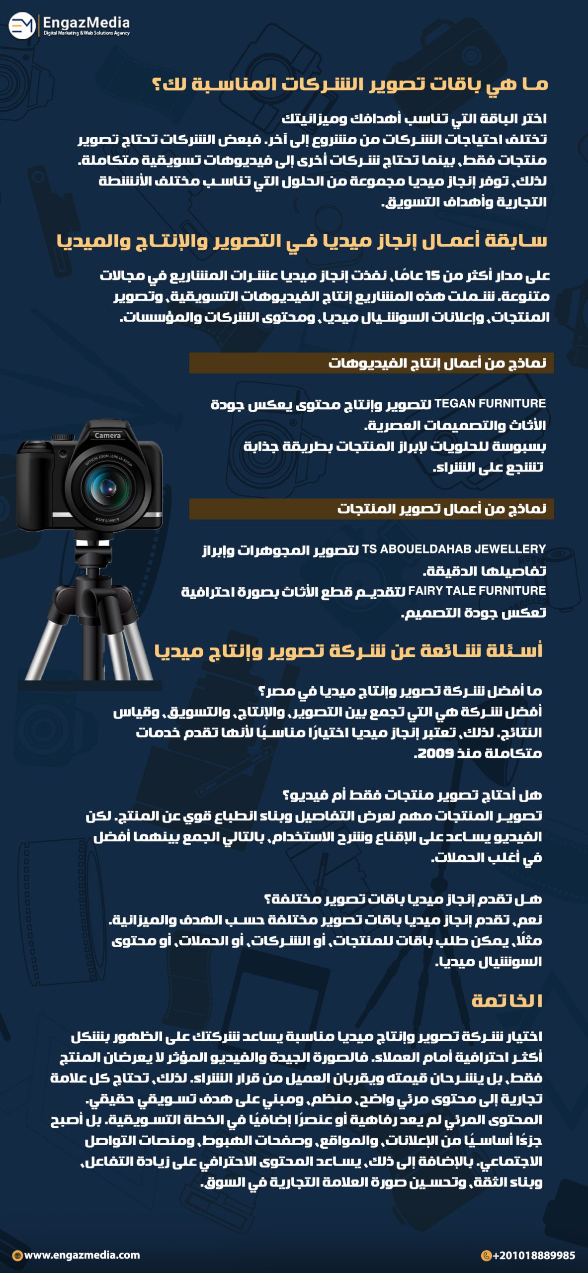 ما هي باقات تصوير الشركات المناسبة لك؟