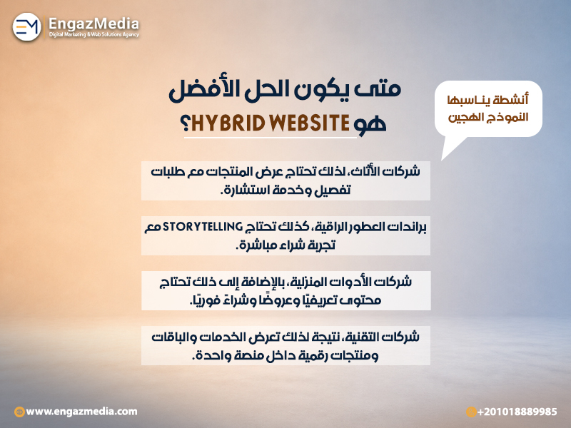 متى يكون الحل الأفضل هو Hybrid Website؟