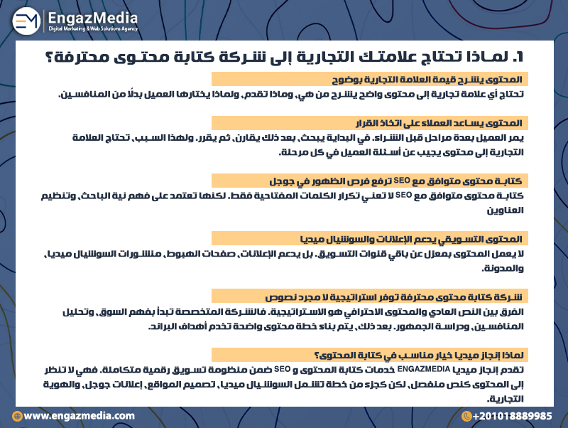 1. لماذا تحتاج علامتك التجارية إلى شركة كتابة محتوى محترفة؟