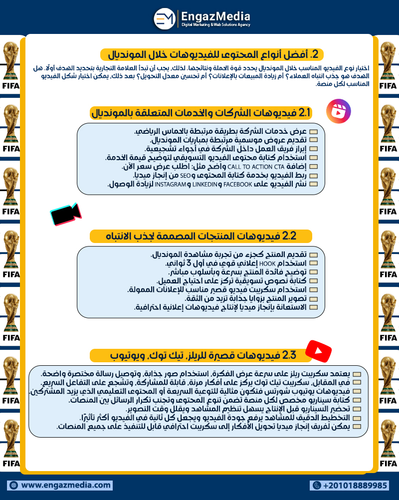2. أفضل أنواع المحتوى للفيديوهات خلال المونديال