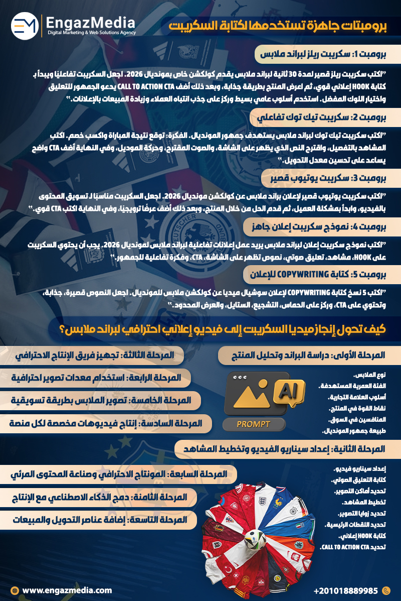 برومبتات جاهزة تستخدمها لكتابة السكريبت