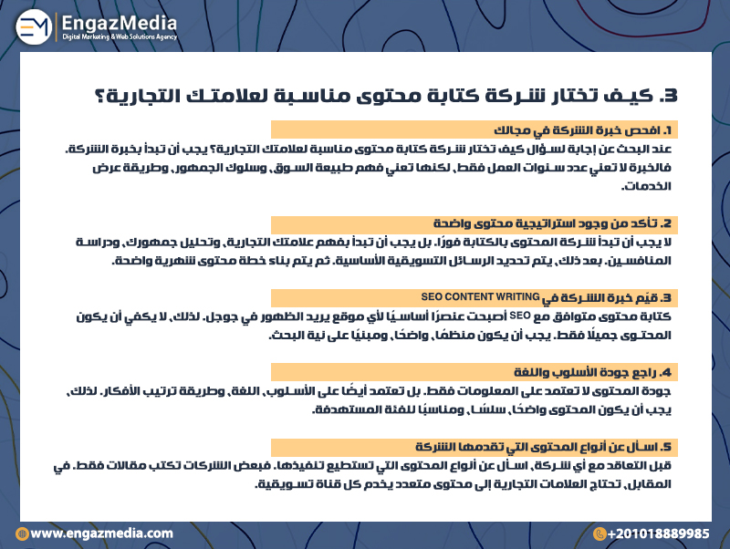 3. كيف تختار شركة كتابة محتوى مناسبة لعلامتك التجارية؟
