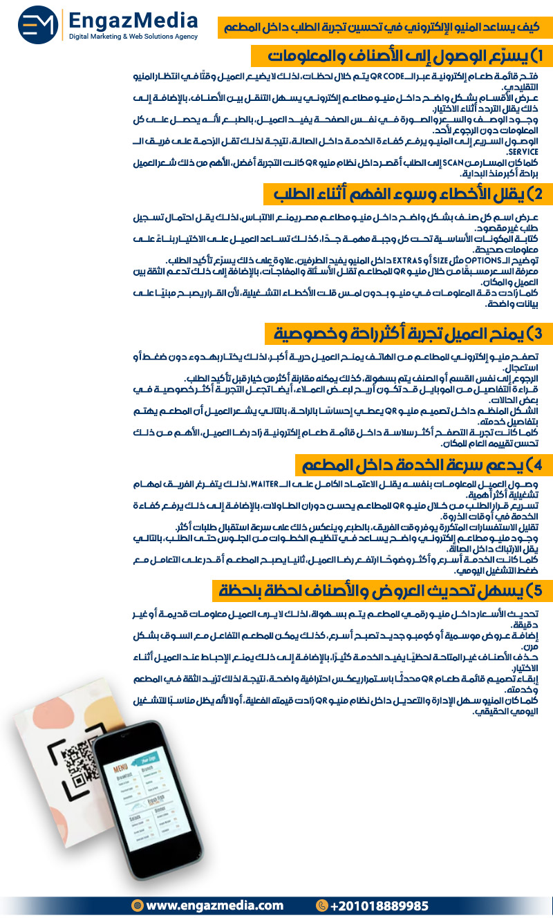 كيف يساعد المنيو الإلكتروني في تحسين تجربة الطلب داخل المطعم