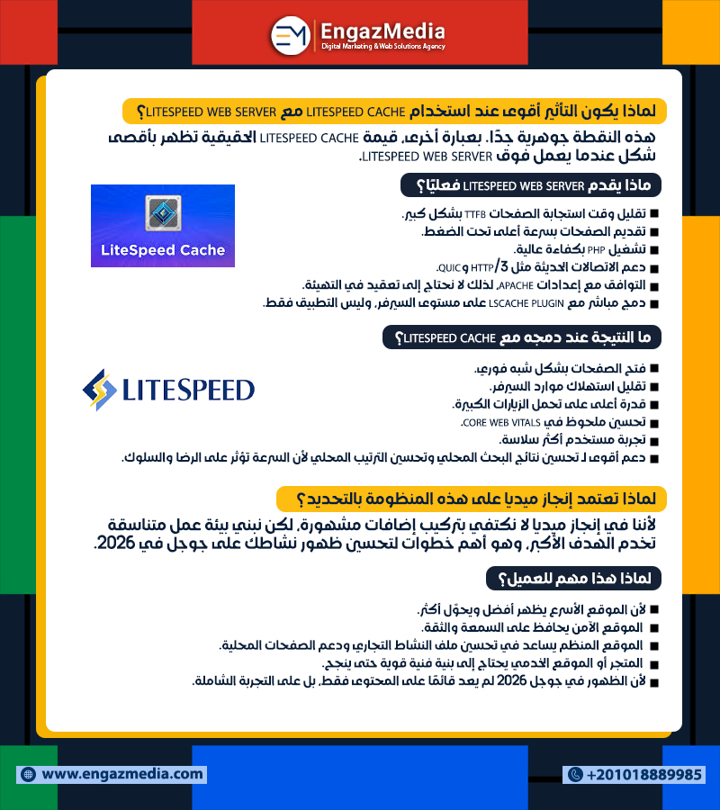 لماذا يكون التأثير أقوى عند استخدام LiteSpeed Cache مع LiteSpeed Web Server؟ 
