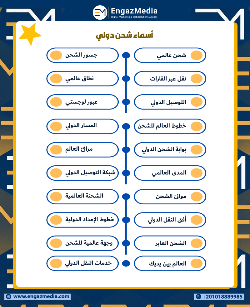 أسماء شحن دولي