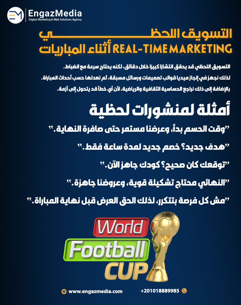 التسويق اللحظي Real-Time Marketing أثناء المباريات 
