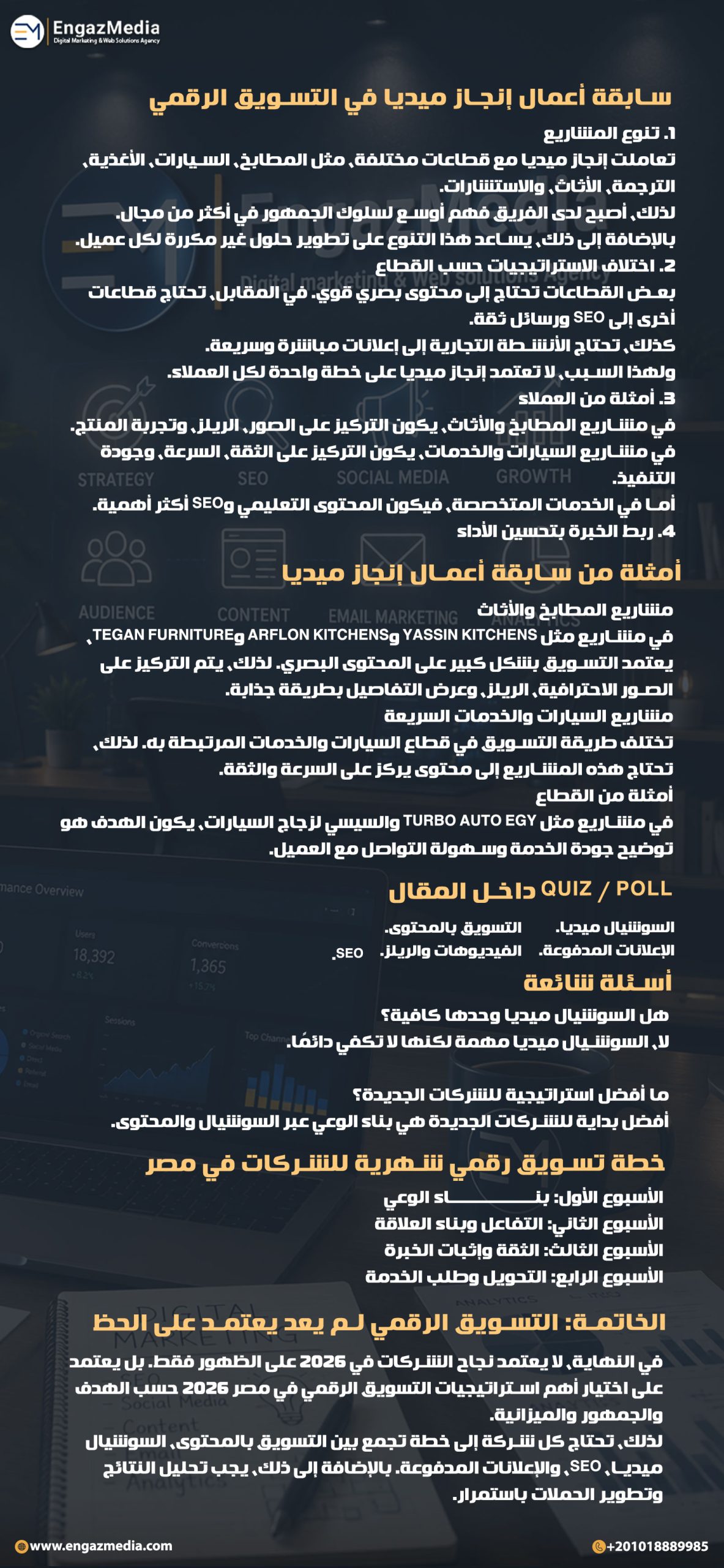سابقة أعمال إنجاز ميديا في التسويق الرقمي