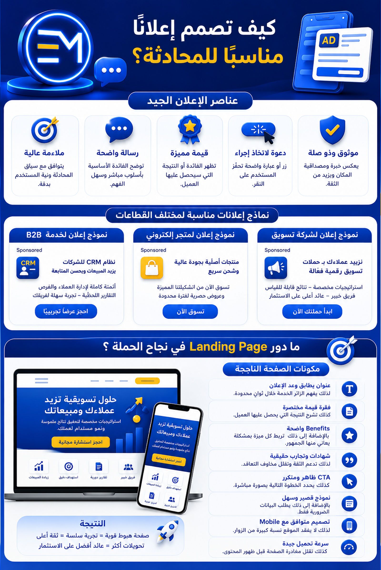 كيف تصمم إعلانًا مناسبًا للمحادثة؟