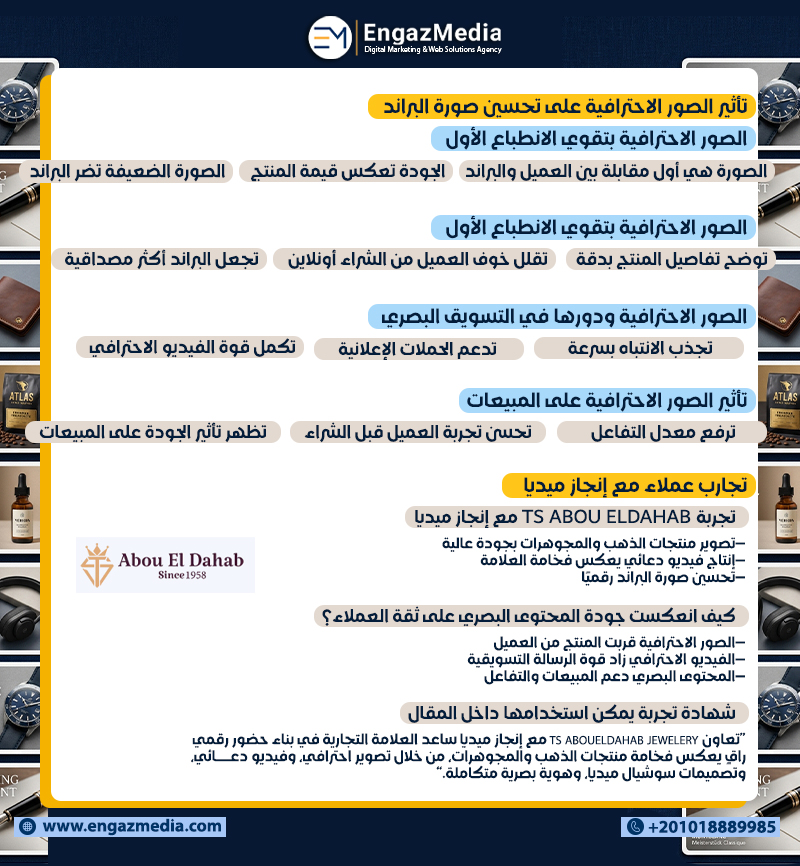 تأثير الصور الاحترافية على تحسين صورة البراند