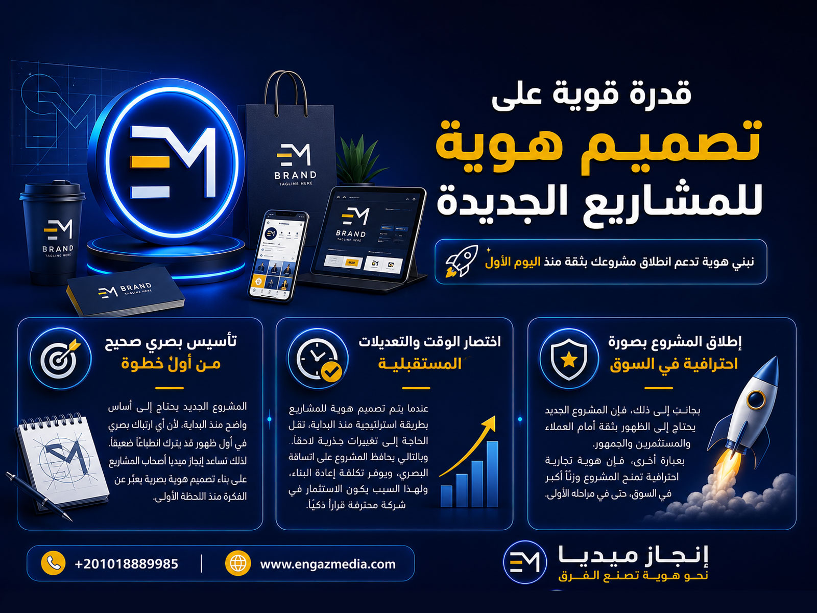 قدرة قوية على تصميم هوية للمشاريع الجديدة