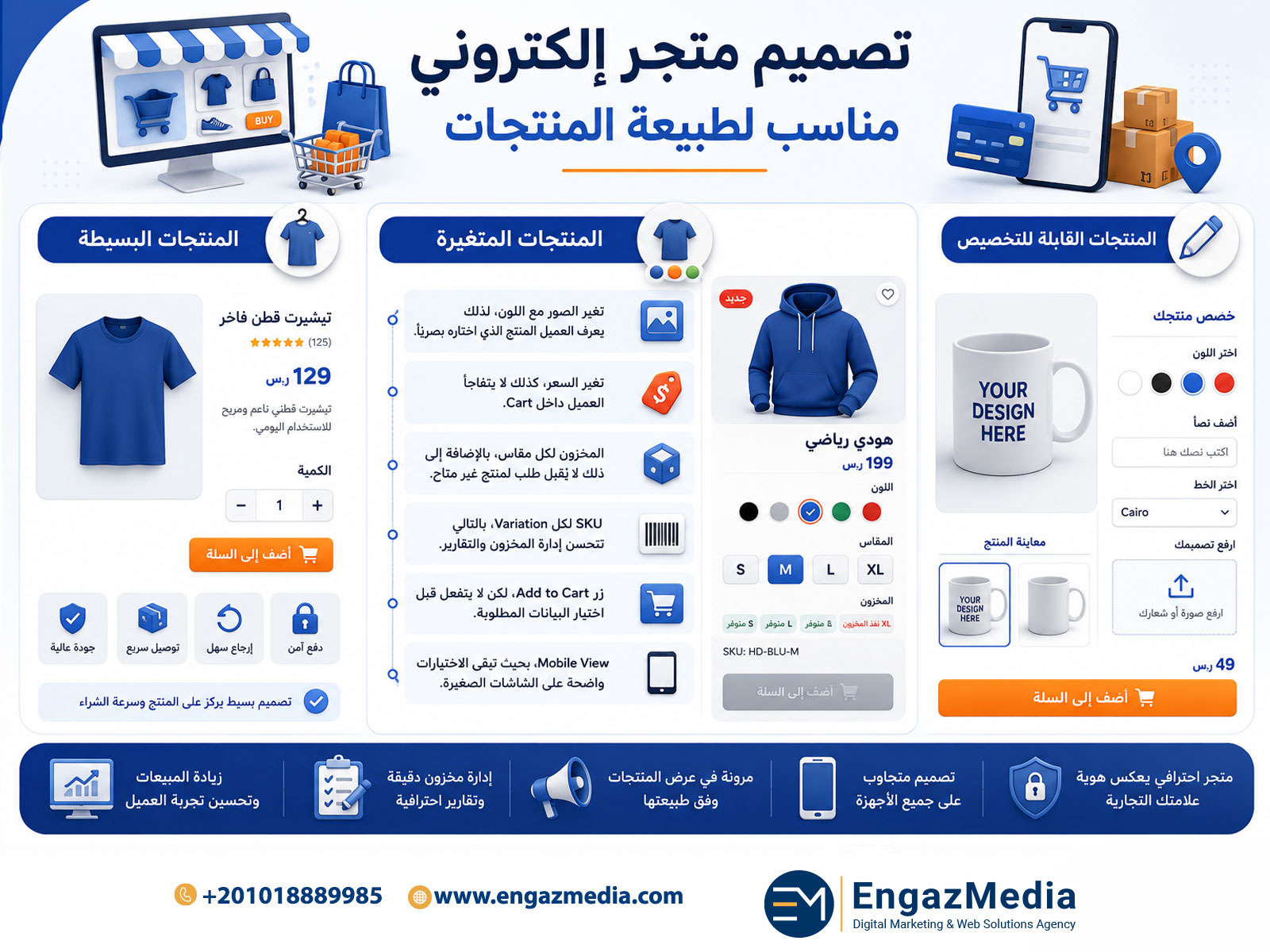 تصميم متجر إلكتروني مناسب لطبيعة المنتجات