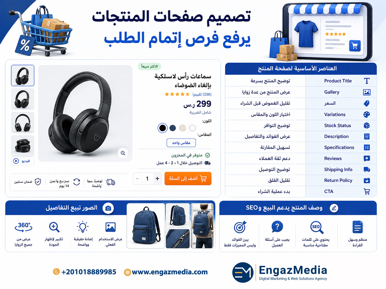 تصميم صفحات المنتجات يرفع فرص إتمام الطلب
