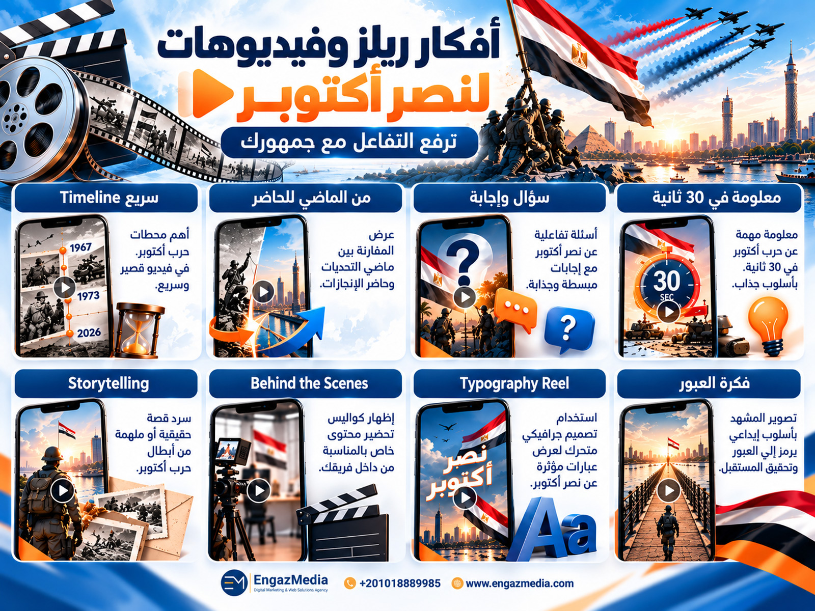 أفكار ريلز وفيديوهات لنصر أكتوبر ترفع التفاعل