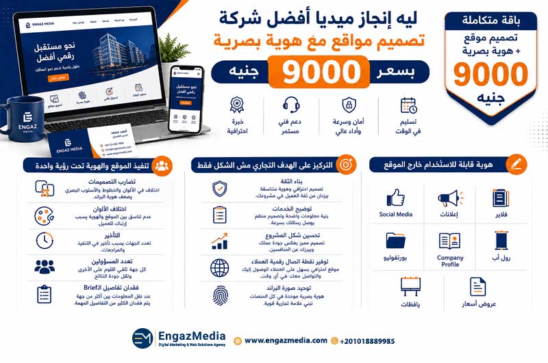 ليه إنجاز ميديا أفضل شركة تصميم مواقع مع هوية بصرية بسعر 9000 جنيه؟