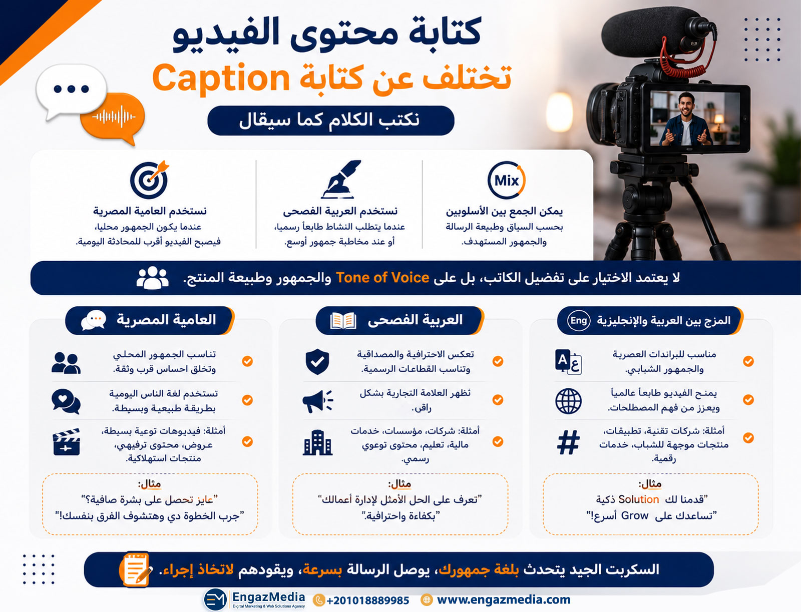 كتابة محتوى الفيديو تختلف عن كتابة Caption