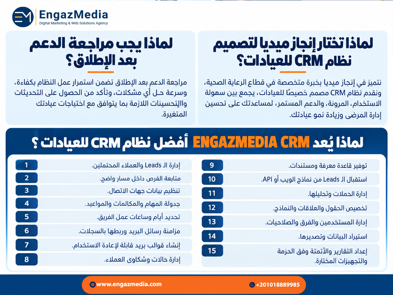لماذا تختار إنجاز ميديا لتصميم نظام CRM للعيادات؟
