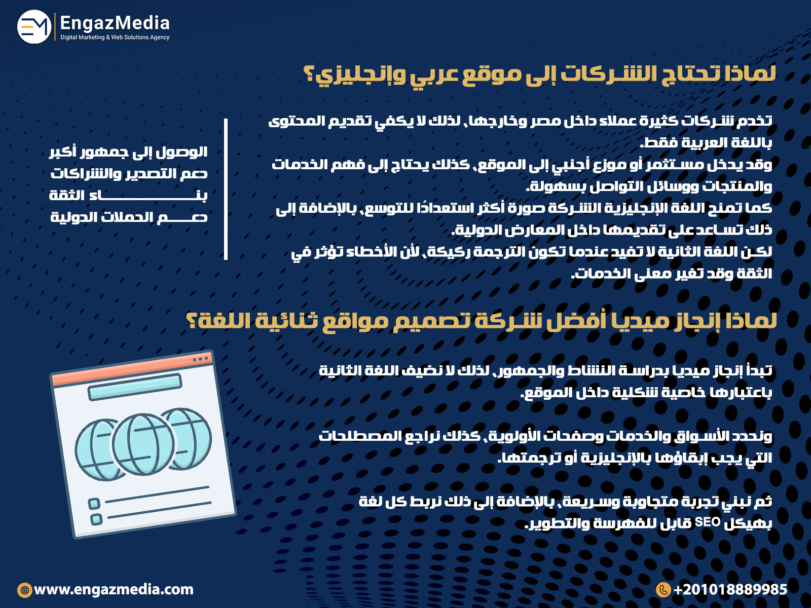 لماذا تحتاج الشركات إلى موقع عربي وإنجليزي؟